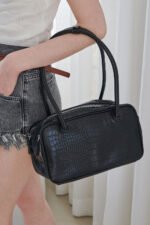 Gabi Faux Croc Shoulder Bag - Image 4