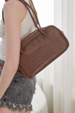 Gabi Faux Croc Shoulder Bag