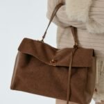 Faux Suede Shoulder Bag